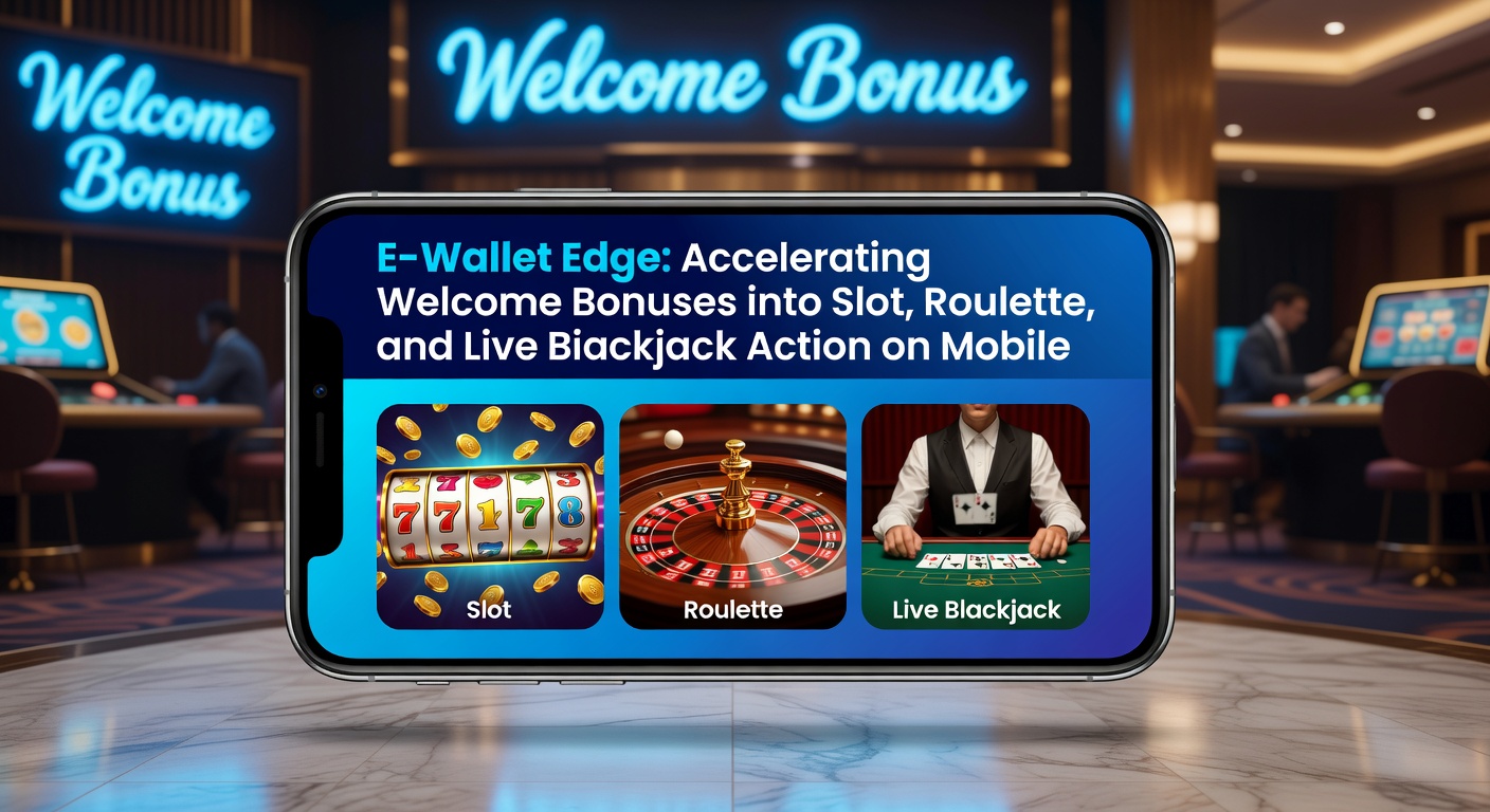 Mobile phone screen showing e-wallet deposit activating a welcome bonus for slots and live games