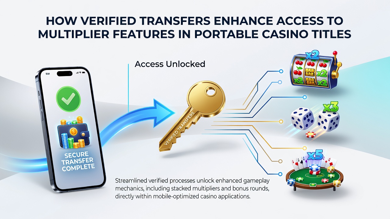 Close-up of a portable device screen displaying multiplier activation after a confirmed transfer in a casino app