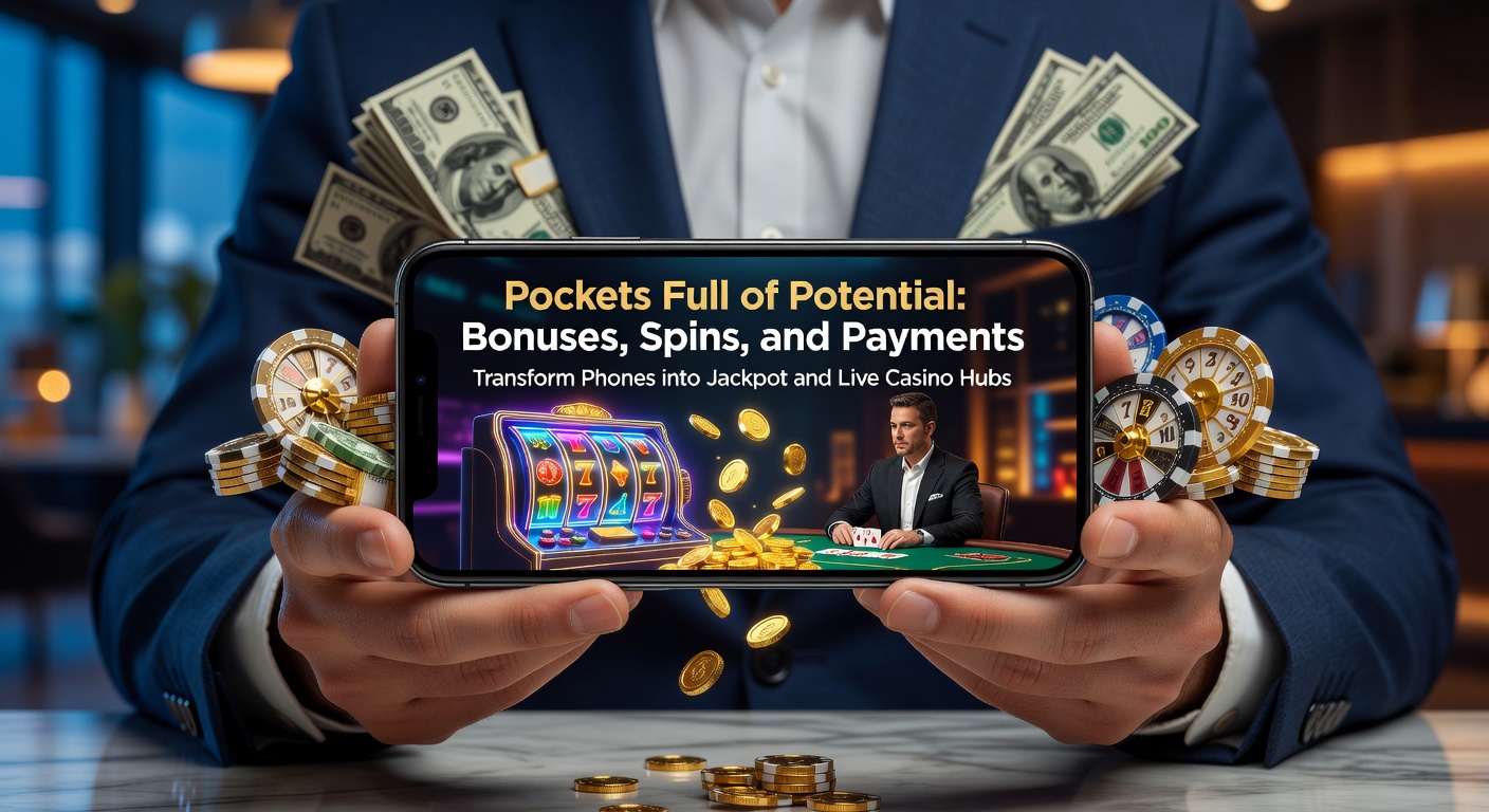 Smartphone screen displaying vibrant mobile casino slots with spinning reels, bonus offers popping up, and live dealer roulette table in the background, illustrating instant mobile gaming action