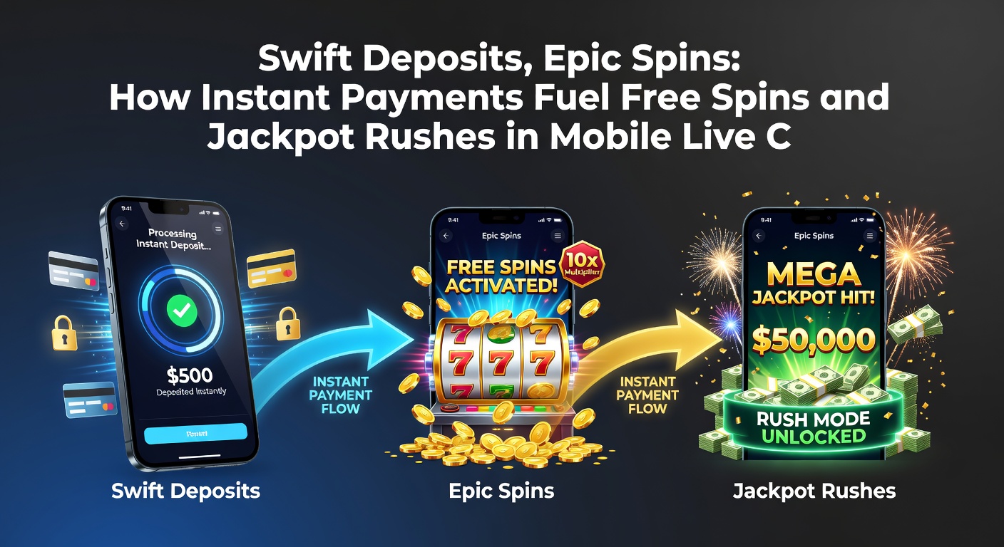 Dynamic graphic of a jackpot meter climbing rapidly after an instant deposit activates bonus spins in a mobile live casino interface